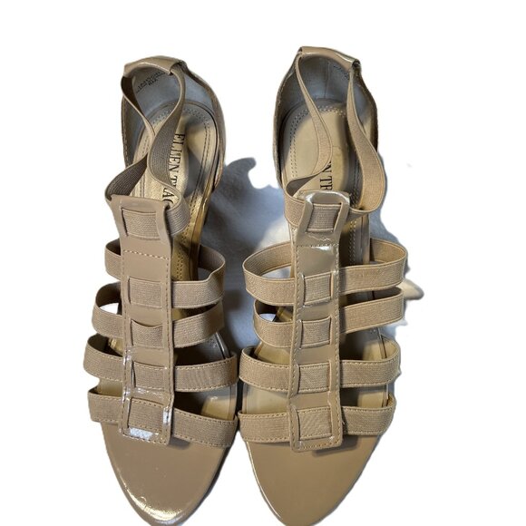 🌞Ellen Tracy Wedge Sandals: Sleek Neutral Elegance (Size 8M) l💐 - Picture 1 of 11